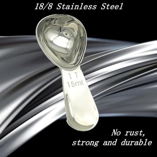 CoaGu Short Handle Coffee Scoop 15ml (1 Tbsp) - Stainless Steel Measuring Spoon for Ground Coffee, Spices & Protein Powder - Compact Design Fits Small Jars, Dishwasher Safe & Rust-Resistant 7