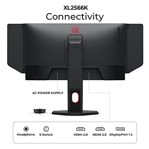 BenQ Zowie XL2566K 24.5 Fast TN in 360Hz Gaming Monitor | Motion Clarity DyAc⁺ | 1080p | XL Setting to Share | Custom Quick Menu | S Switch | Shield | Smaller Base | Adjustable Height & Tilt, Black 5