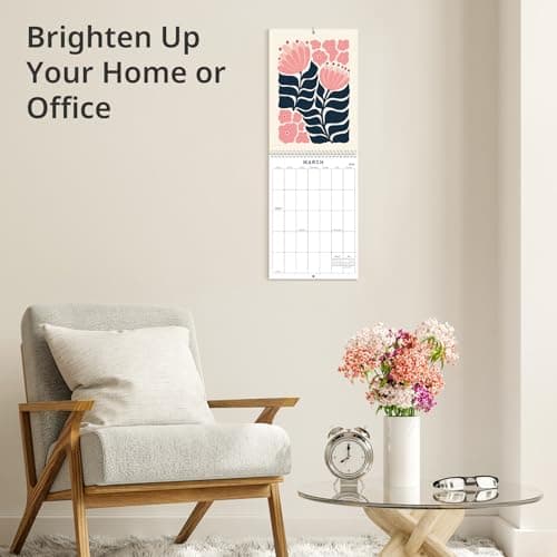 2026 Calendar, Monthly Wall Calendar 2026 from January to December 2026，12-Month A4 Size 8.3" x 11.7", Spiral Hanging with Twin-Wire Binding, Perfect for Home or Office, Bloom 5