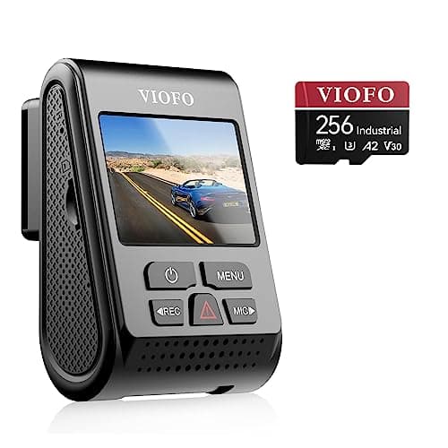 VIOFO A119 V3 2K Dash Cam Bundle with 256GB U3 A2 MicroSD Card - Ultra HD 1440P Front Camera, Night Vision, GPS, Buffered Parking Mode, High-Speed Memory Card for Extended Recording