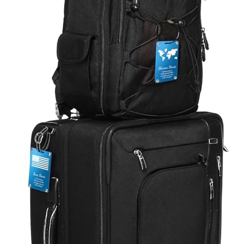 Personalized Luggage Tags: Custom Metal Luggage Tags for Suitcases, Backpacks and Bags with Your Personalized Text (Blue) 7