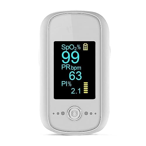 Oxygen Meter Finger Pulse Oximeter, SmileCare Pulse Oximeter Fingertip Blood Oxygen Saturation with Pulse Monitor Included Batteries, Accurate Fast Spo2 Reading for Adult