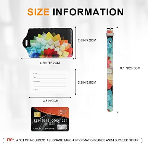 4 Pack Luggage Tag for Suitcases TSA Approved, Leather Suitcase Tags Identifiers, Cute Bag Name Travel Tags ID Labels for Women Men Cruise Airport Luggage Travel Essentials by Sodsay 6