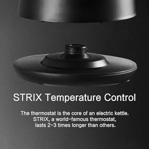 QUAXWELL 1.5L Electric Kettle Stainless Steel, Double Wall Cool Touch,Fast Boil,5 Temperature Control, LED Display, Auto Shut-Off, BPA-Free,Keep Warm Function, Ideal for Tea & Coffee (Black) 9