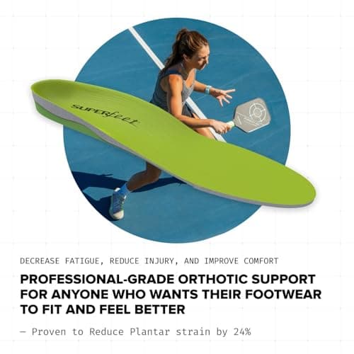 Superfeet All-Purpose Support High Arch Insoles (Green) for Active Lifestyle with High Arch Support - Men 7.5-9 / Women 8.5-10 5