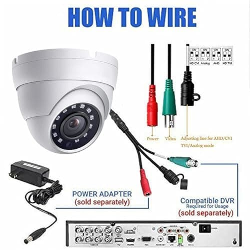 Real HD 5MP Analog Coax Dome TVI CVI CCTV Surveillance Security Camera, 2.8mm 100° Wide Viewing Angle, 65ft IR Night Vision, Outdoor, Full Metal Housing, ONLY Compatible with 5MP and 8MP DVR 7