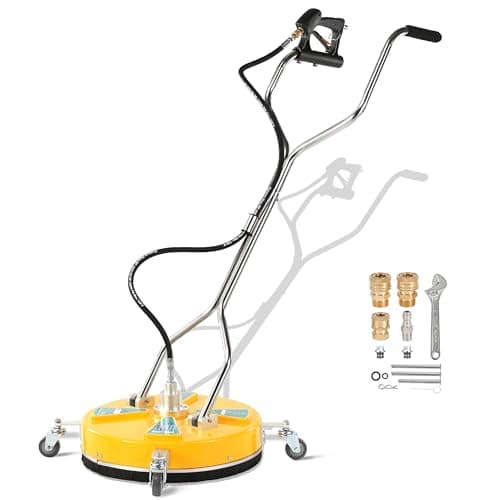 RIDGE WASHER 20'' Pressure Washer Surface Cleaner, Surface Cleaner Dual Handle, Power Washer Surface Cleaner with 4 Wheels for Cleaning Driveways, Sidewalks, Patios, Decks, 4500 PSI