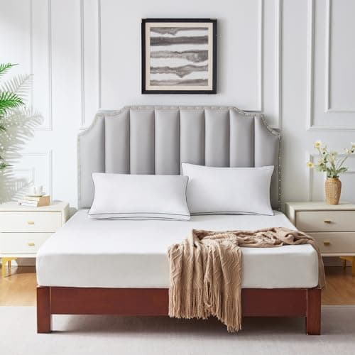 CozyLux Pillows King Size Set of 2, Soft and Supportive 3D Down Alternative Bed Pillow for Sleeping 2 Pack White, Luxury Hotel Quality Gusseted Bedding Pillows for Back, Stomach or Side Sleepers 18x34 9