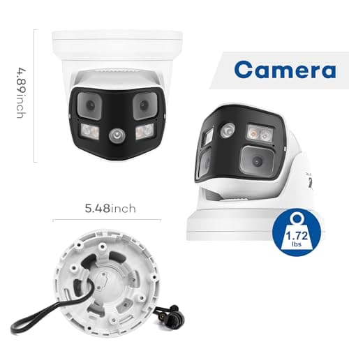 ONWOTE 180° Dual-Lens PoE IP Security Camera 8K 16MP, 2 Way Audio, AI Human Vehicle Detection Trigger Color Night Vision, Indoor/Outdoor, Commercial Wired Camera for Business 7