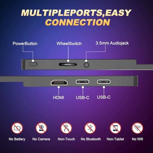 Usparkle 18.5 Inch Portable Monitor, 120Hz 1080P FHD 100% sRGB USB-C HDMI Portable Travel Second Screen Monitor for Laptop, Portable Display with Smart Cover, VESA Compatible 8