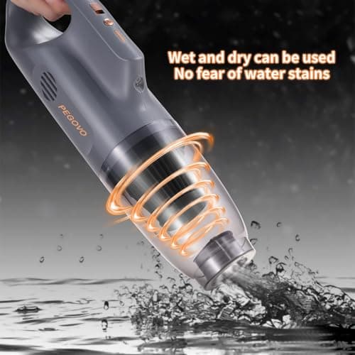 PEGOVO Handheld Vacuum Cordless Car Vacuum Portable, Cordless Handheld Vacuum Cleaner with Fast Charging Long Runtime,10KPA High Power Hand Vacuum for Home, Pet Hair（Washable Filter 5