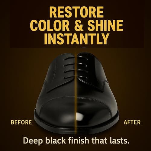 Eagle Black Liquid Shoe Polish for Shoes & Boots - Instant Shine Leather Polish with Built-In Sponge Applicator & 2 Cleaning Wipes | Cleans, Conditions & Restores Shine in Seconds 8