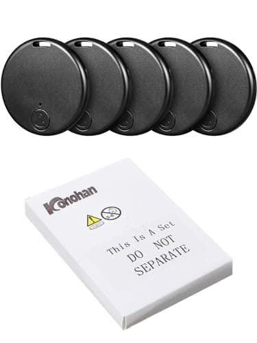 Konohan 5 Packs Smart Tracker Tag Item Finder Portable GPS Tracking Mobile Tracking Anti Loss Smart Device Key Finder Locator with Sound for Bags Wallets Backpacks Pets Keys Luggage(Classic) 8