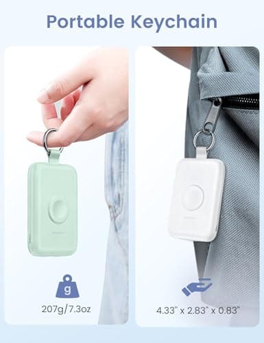 RORRY Portable Charger, 10000mAh PD 20W Fast Charging Portable Charger Power Bank with Built in Cables, Travel Battery Pack for iPhone 17/16/15/14/13/12 and Apple Watch Ultra/11/10/9/8/7/6/5, Green 6