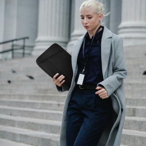 TEDNETGO Laptop Sleeve 15.6 inch, Upgrade Sturdy Portable Monitor Computer Laptop Case, Carrying Sleeve Bag Briefcase Bag 15.6'' with Pockets for MacBook PC Mac HP Lenovo Dell Asus Xbox Switch, Black 5