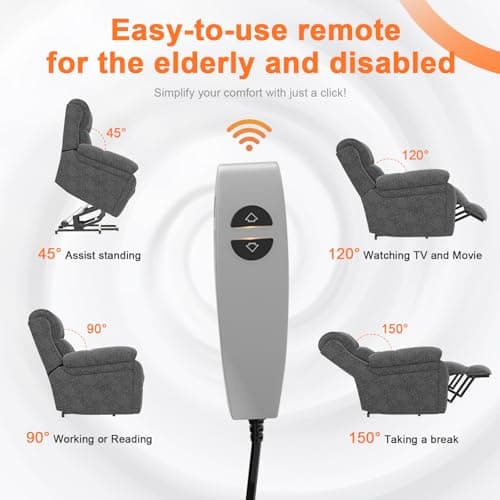 YONISEE Oversized Lift Chairs Recliner for Elderly with Massage and Heat, Overstuffed Wide Recliners, Recliner Chairs for Adults, Heavy Duty and Safety Motion with 2 Concealed Cup Holders, USB Ports 6