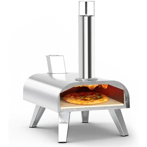 BIG HORN OUTDOORS 12" Multi-Fuel Outdoor Pizza Oven – 3-in-1 Wood-Fired, Gas & Electric Compatible (Burners Sold Separately), Pellet Pizza Oven Portable Pizza Maker for Backyard, Camping & Tailgating