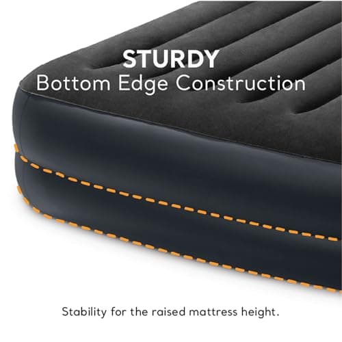 Intex Air Mattress, 64123ED Dura-Beam Plus Pillow Rest Fiber-Tech – Queen Size – Built-in Electric Pump – 16.5in Bed Height – 600lb Weight Capacity 7
