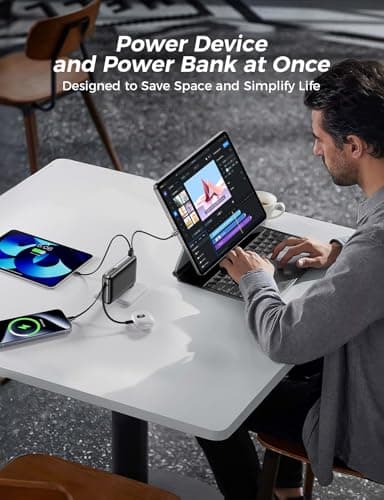 Portable Charger with Built in Cables & Wall Plug,10000mAh Power Bank, 4 Outputs,22.5W USB C Fast Charging,Slim Travel Essential Battery Pack with LED Display for iPhone 17/16/15/14 Seriesm,Black 6