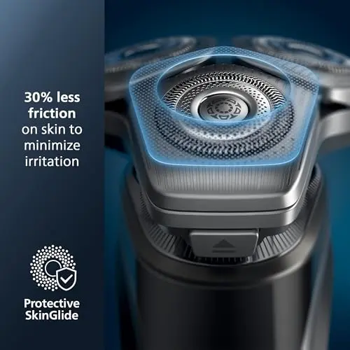 Philips Rechargeable Wet/Dry Electric Shaver Series 9000 with SenseIQ and Comfort Glide Ring Technology, Battery Powered, Silver 7