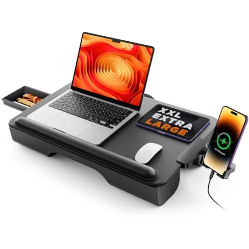 SAIJI Laptop Lap Desk, Portable Laptop Desk for Bed - Fits Up to 17" Laptops & MacBook,Lightweight Lap Tray Table with Storage Drawer, Lap Desk with Cushion, Lap Stand for Bed & Couch 9