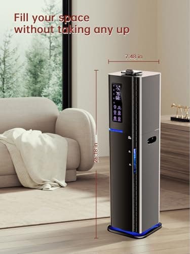 2.64Gal Humidifiers for Bedroom Large Room, Warm and Cool Mist up to 500ft², Top Fill Diffuser Ambient Light, 3 Mist Modes, 24H Timer, 35dB Quiet Humidifier for Home Office Plants 7