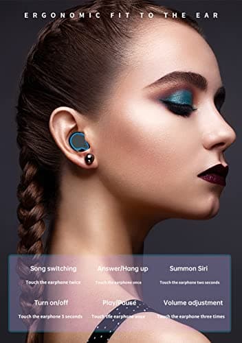 TWS Bluetooth Headphones,HD Stereo Noise Cancelling Wireless Earphones,Bluetooth 5.1 Earbuds 180H Playtime Wireless Charging Case & Power Display,in-Ear TWS Headphone for iPhone and Android Phones 9