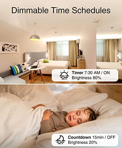 GHome Smart Dimmer Switch Works with Alexa Google Home, Single Pole 2.4GHz Wi-Fi Switch for Dimmable LED CFL INC Light Bulbs, Neutral Wire Required, Not 3 Way, No Hub Required, 4Pack 5