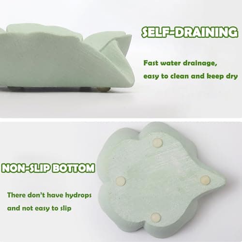 HINUGO Soap Dish Soap Holder Self-Draining Soap Dish, Resin Bar Soap Holder, Ginkgo Leaf Shape Soap Tray Soap Saver for Bathroom,Kitchen,Sink,Bathtub, Easy Cleaning and Keep Dry 5