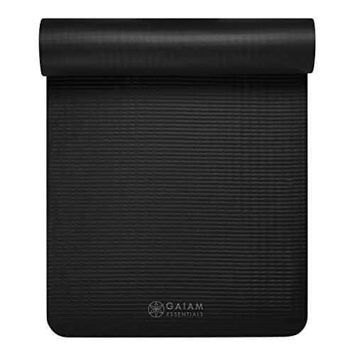 Gaiam Essentials Thick Yoga Mat Fitness & Exercise Mat with Easy-Cinch Carrier Strap, Black, 72"L X 24"W X 2/5 Inch Thick 9