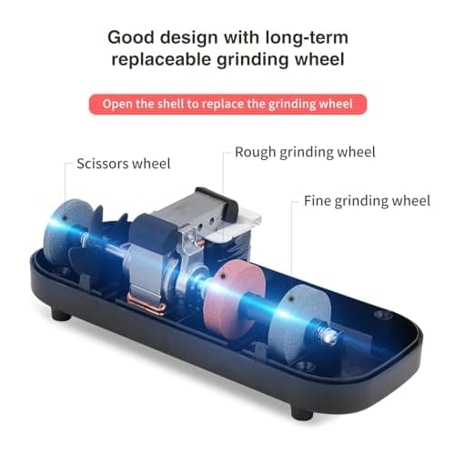 Professional Knife Sharpener Tool, Electric Knife Sharpener for Home, 2-Stages Scissors Knives Quick Sharpening & Polishing for Kitchen, Black 7