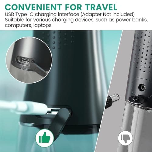 Water Flosser for Teeth - Cordless Portable Oral Irrigator with 2000mAh Battery, 4 Nozzle Types, 4 Cleaning Modes, 265ml Water Tank, IPX7 Waterproof 6