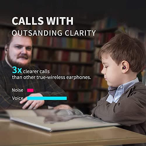 AMAFACE Kids Wireless Earbuds for Small Ears, Touch Control Headset in-Ear Wireless Headphones, Bluetooth 5.3 Noise Reduction Earphones with Blinking Eyes Charging Case 7