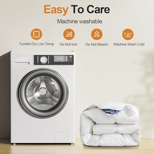 Uniency Feather Down Comforter Queen Size, All Season White Extra Fluffy Down Duvet Insert Queen with Corner Tabs, Hotel Bedding Comforter for Cozy Sleep, Machine Washable (90x90 Inches) 6