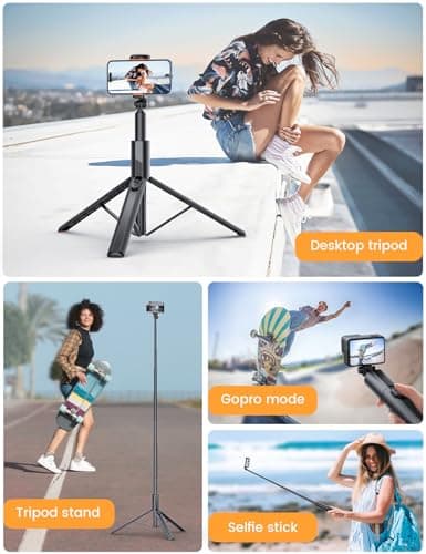 ANXRE 71" Phone Tripod, NT79 Extendable Selfie Stick with 1/4" Camera Mount for Cell Phone＆Camera, Phone Tripod Stand Holder with Remote Compatible with iPhone Android, Camera 5