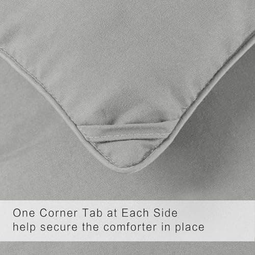 COHOME Premium Twin/Twin XL Size Comforter, All-Season Quilted Down Alternative Duvet Insert, Luxury Hotel GentleSoft Comforter with Anti-Clump Tech & 8 Tabs - Reversible - Light Grey 64x88 inches 5