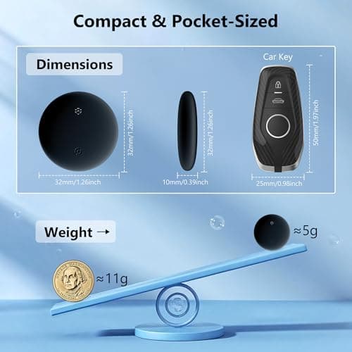 Mini GPS Tracker for Vehicles, Kids Tracker, Pets Tracker, Wallet Tracker with 1 Year Long Battery, Tracker Device for Vehicles, No Monthly Fee, Compatible with Android (Android Black) 6