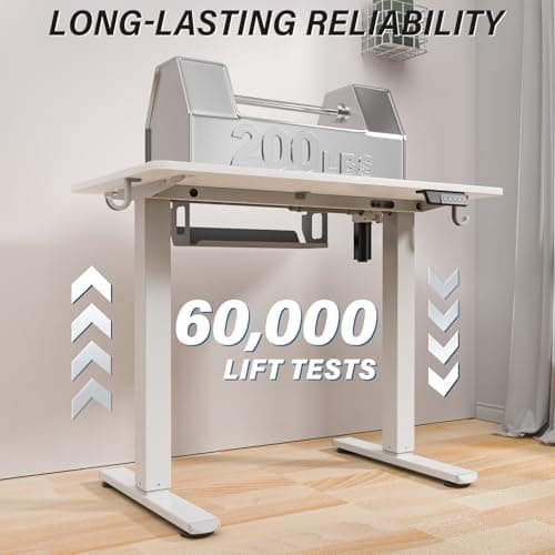 Kingant Standing Desk Height Adjustable Small Electric Stand Up Desks [35 x 20 Inch] - Ergonomic Sit Stand Desk Rising Desks for Home Office Computer Desk Stand Desk Workstation with Cable Management 5