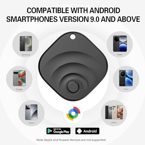 2026 Upgraded Android Tracker Tags-4 Pack, Tracking Device for Android Phones, Compatible with Google Find Hub, Air Tracker Item Locator for Keys, Luggage, Backpack, Travel 7