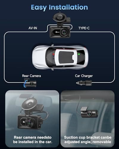 OMBAR Dash Cam Front and Rear, 4K/2.5K Ultra HD Dash Camera for Cars, Included 64GB Card, Built-in 5G Wi-Fi & GPS, 3.16” IPS Screen, Night Vision, 170°Wide Angle, HDR, 24H Parking Mode(T2) 8