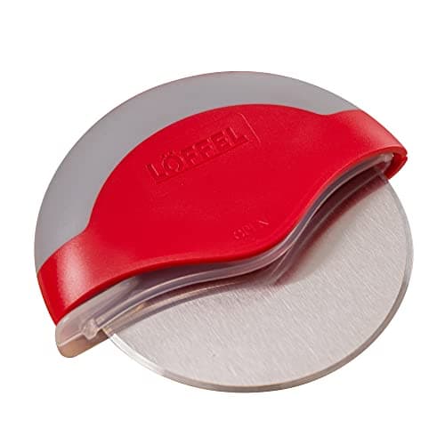 LÖFFEL Premium Pizza Cutter Wheel - Slicer with Protective Blade Guard - Razor Sharp Stainless Steel - Easy to Clean & Detachable Slicer - Round Shaper With Cover & Slip Resistant Handle