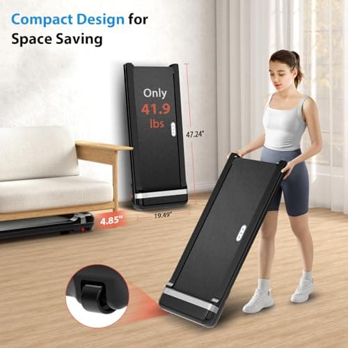 CIIHI Treadmill with Incline - Adjustable 4% Incline Walking Pad with 350lb Capacity - Ultra Quiet Portable Under Desk Treadmill for Jogging 5