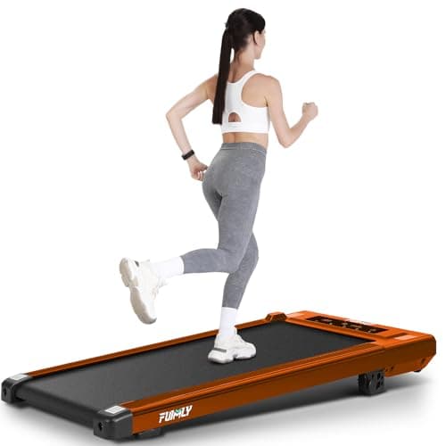 FUNMILY Walking Pad Treadmill with 8% Incline, 300lbs Weight Capacity Under Desk Treadmill for Home, 2.5HP Compact Running Machine with Remote Control, Ultra-Quiet, Installation-Free