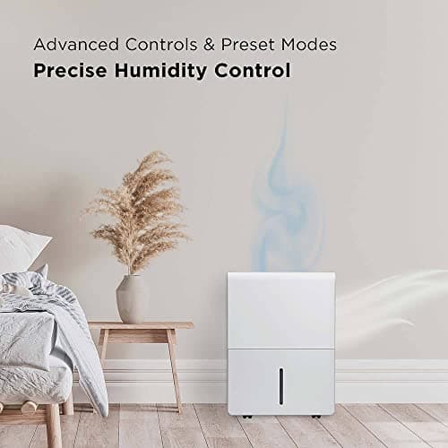 TCL 50 PINT SMART DEHUMIDIFIER WITH PUMP up to 4,500 SqFt 24Hour Timer Auto Restart & Defrost, Low-Temperature Operations, bedroom, living dining room utility basement nursery dorm office - H50D26W 2