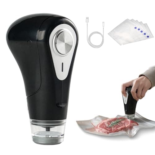Vesta Precision Handheld Vacuum Sealer, Powerful Compact Vacuum Sealer for Food Save, Portable & Rechargeable Design Food Sealer for Seal Meal Saver, Works with valved Bags, Zipper Bags and Containers