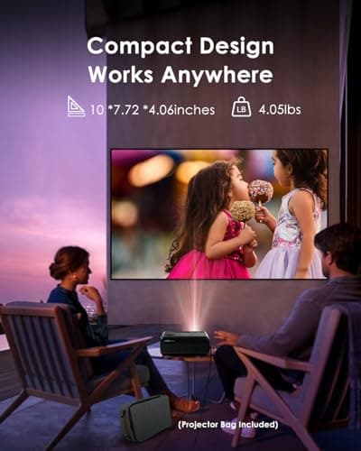 4K Home Theater Projector HDMI 2.1, ARC, Google TV OS, Portable Smart Bedroom Movie Gaming Projector 4K HDR, with WiFi 6, Bluetooth, Dolby Audio, Voice Control, Apps, Auto Focus, ZOOM, 1400ANSI 8