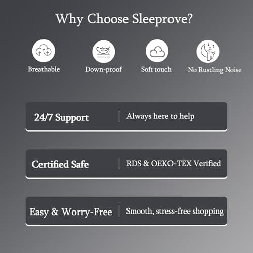 sleeprove Queen Size Down Comforter,Medium Weight All-Season Duvet Insert with 8 Loops,Luxury Noiseless Bedding Comforter,White,90"x90" 6