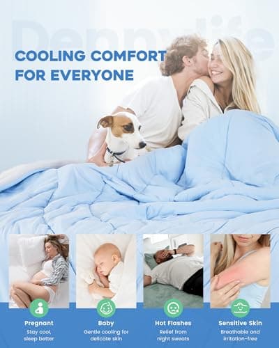 dennylife Cooling Comforter King Size, Double-Sided Cool Touch Cooling Blanket for Hot Sleepers, Q-Max 0.4 Summer Breathable Cooling Quilt, Oeko-TEX Certified, CS-KN1-BL 6