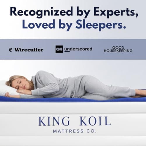 King Koil Luxury Queen Air Mattress with Built-in Pillow & Ultra-Fast Built-in High-Speed Pump, 20″ Inflatable Premium Airbed, Waterproof, Adjustable Firmness, 1-Year Manufacturer Warranty 8