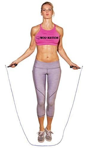 WOD Nation Adjustable Speed Jump Rope - Custom Length for Home Gym Equipment - Speed Rope for Double Unders & Cardio Exercise - Versatile for Boxing, MMA & Home Gym Accessories - Green Steel 6